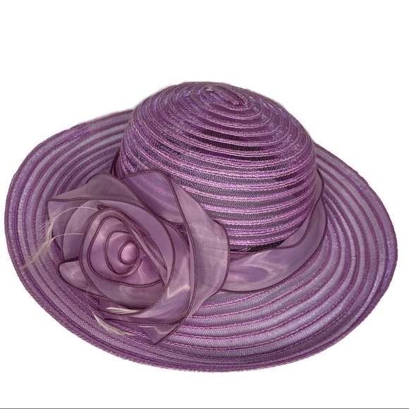 Swan Hat Lavender Church Derby Wedding Dressy Hat - Picture 1 of 4